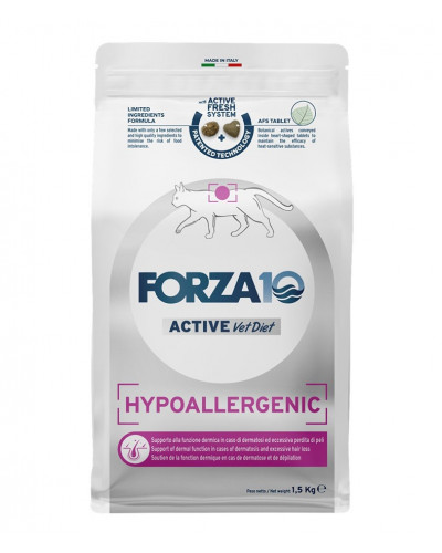 Forza10 Hypoallergenic Active сухой корм для взрослых кошек с проблемами пищевой непереносимости и аллергии с рыбой