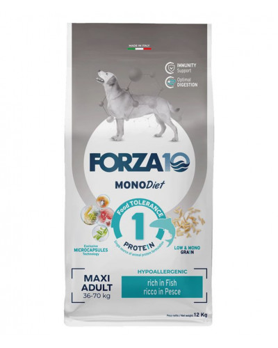Forza10 Maxi Diet сухой корм для взрослых собак крупных пород при аллергии из рыбы с микрокапсулами 