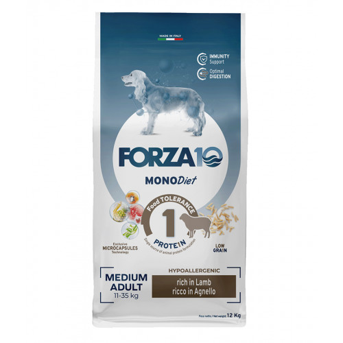 Forza10 Medium Diet сухой корм для взрослых собак средних пород из ягненка с микрокапсулами