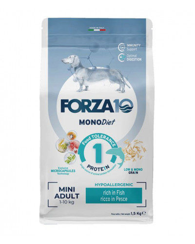 Forza10 Mini Diet сухой корм для взрослых собак мелких пород при аллергии из рыбы с микрокапсулами - 1,5 кг