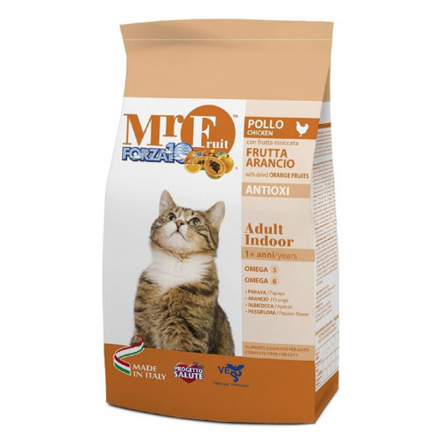 Forza10 Mr Fruit Adult Indoor сухой корм для взрослых домашних кошек из курицы и рыбы