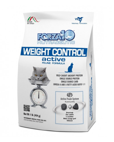 Forza10 Weight Control Active сухой корм для взрослых кошек для снижения избыточного веса с рыбой 454 гр.