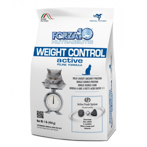 Forza10 Weight Control Active сухой корм для взрослых кошек для снижения избыточного веса с рыбой 454 гр.