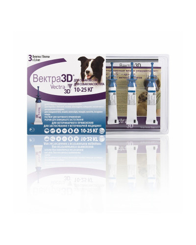 Vectra 3D капли инсектоакарицидные для собак 10-25 кг